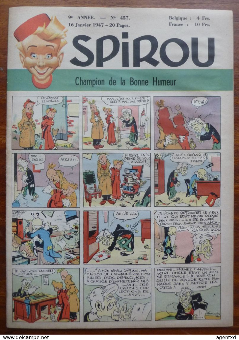 JOURNAL SPIROU  - ANNEE 1947 - N° 457 - Spirou Magazine