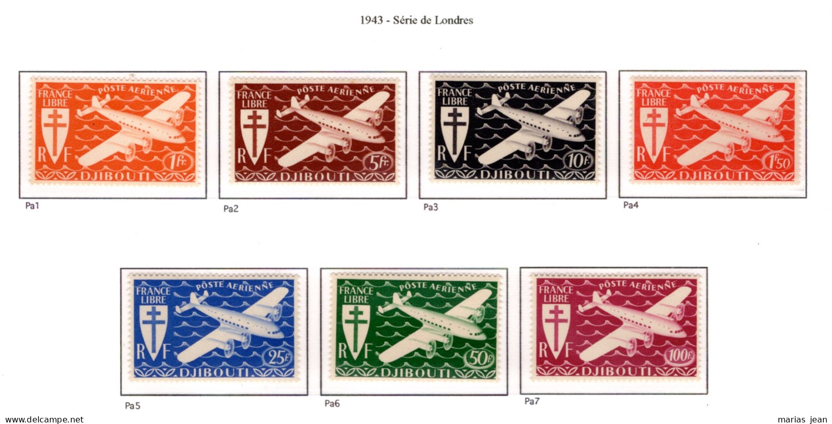 Ex Colonie Française * Cote Des Somalis * Poste  Aérienne PA1/7  Qualité N** - Unused Stamps