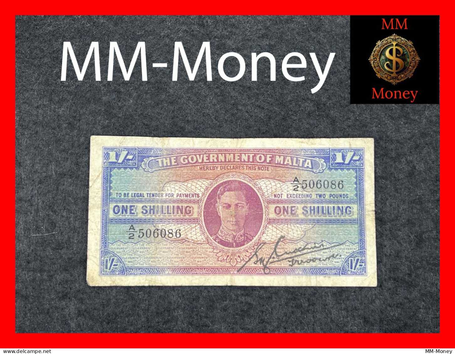 Malta  1 Shilling  1943  P.  16    VF - Malta