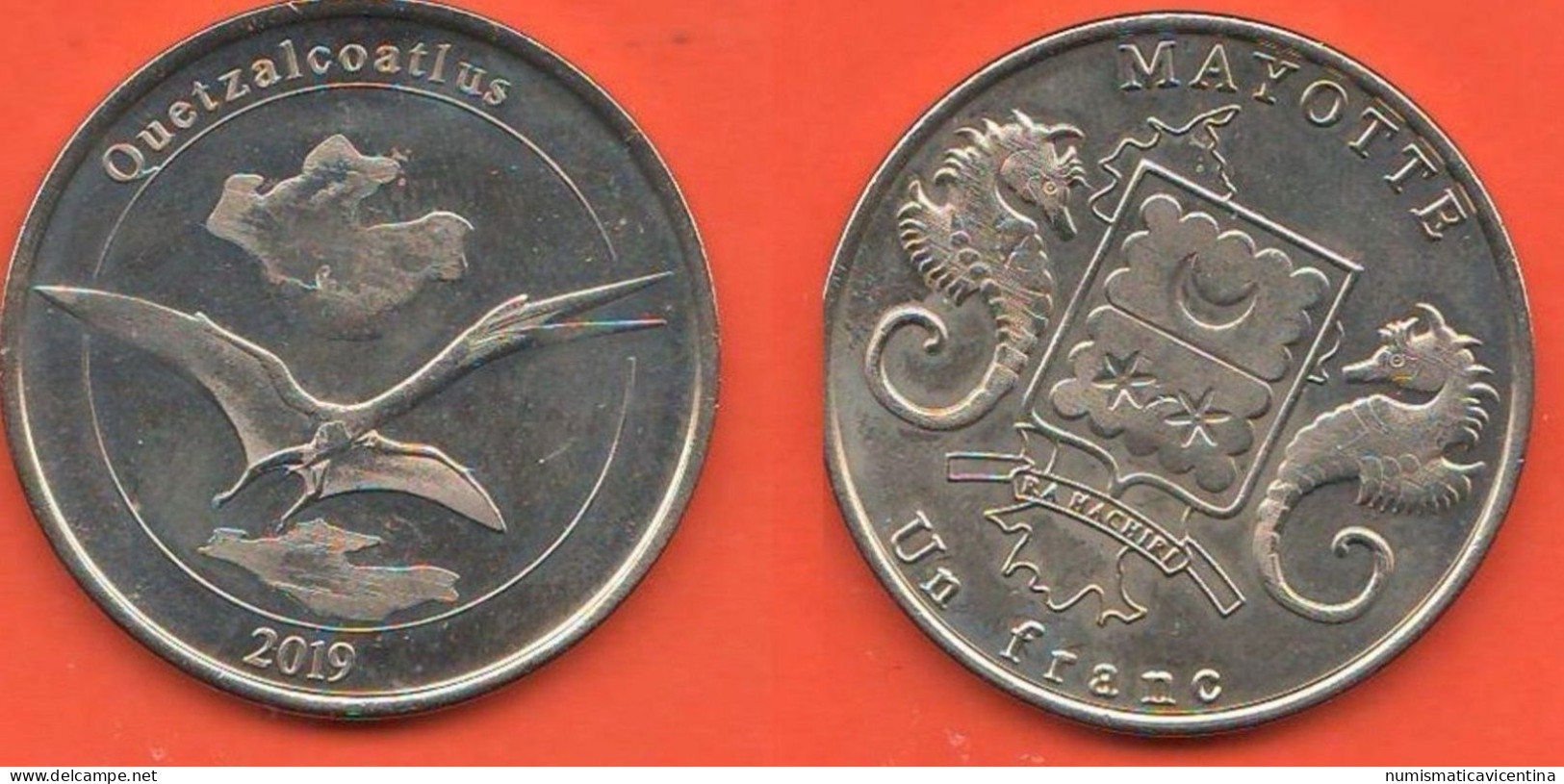 Mayotte 1 Franc 2019 Token Territoires D'outre-mer Fantasy Currency Nickel Coin - Variétés Et Curiosités