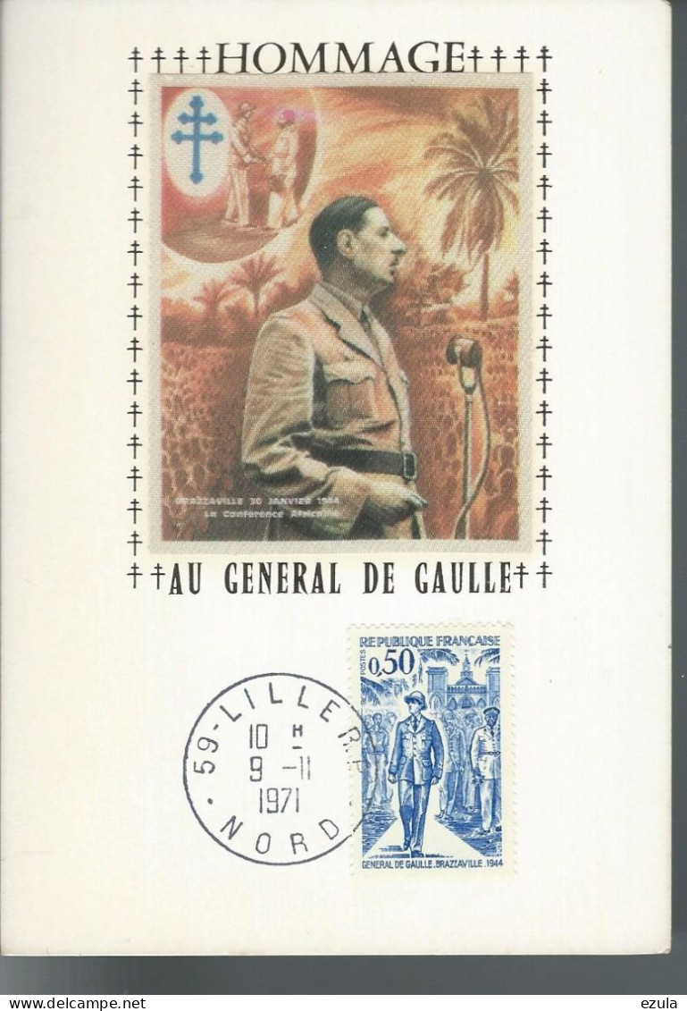 Carte  Hommage Général De GAULLE - Lille
