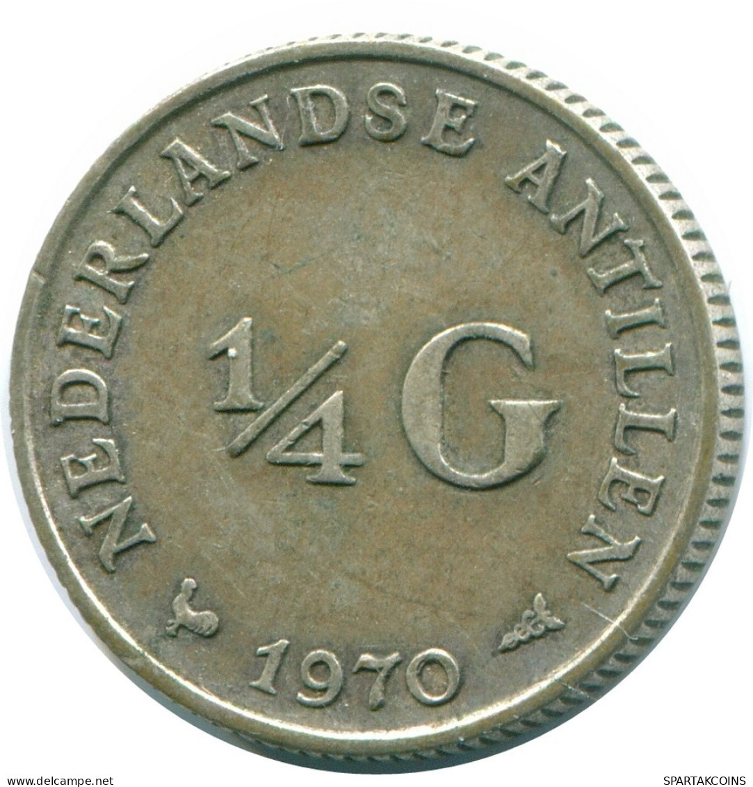 1/4 GULDEN 1970 NIEDERLÄNDISCHE ANTILLEN SILBER Koloniale Münze #NL11705.4.D.A - Antille Olandesi