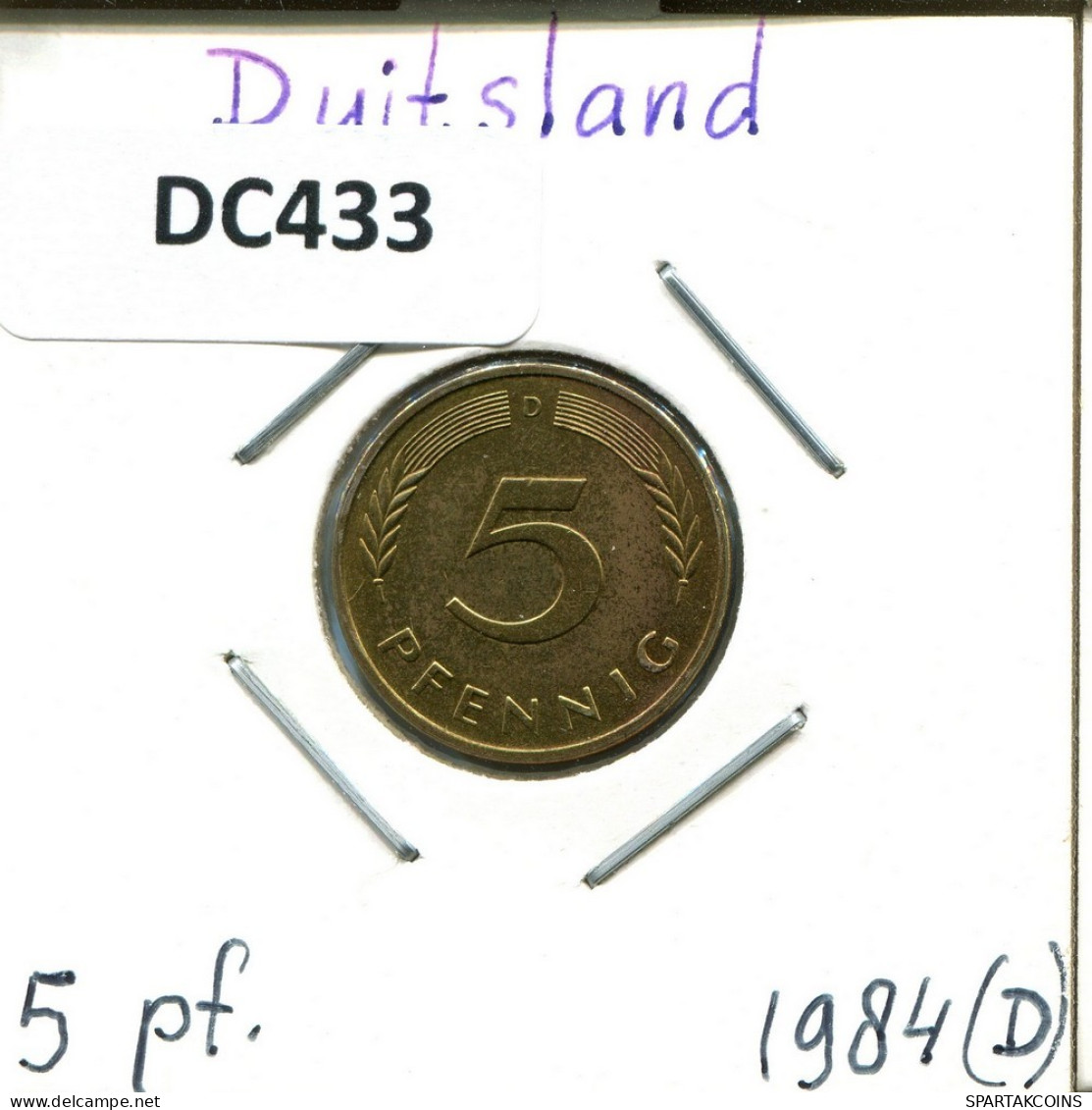 5 PFENNIG 1984 D WEST & UNIFIED GERMANY Coin #DC433.U.A - 5 Pfennig