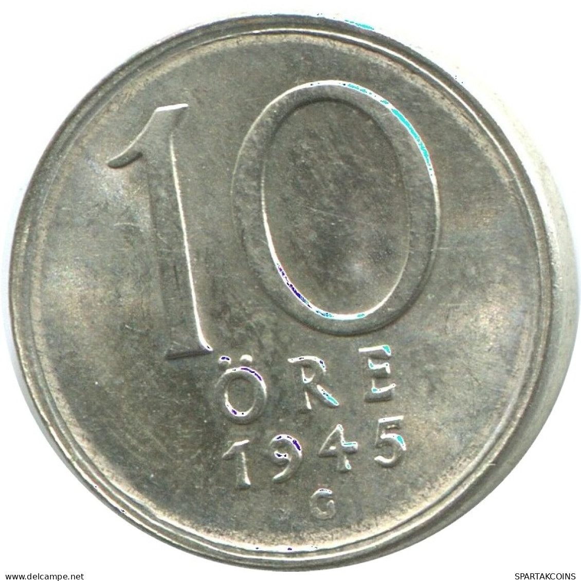 10 ORE 1945 SWEDEN SILVER Coin #AD032.2.U.A - Svezia