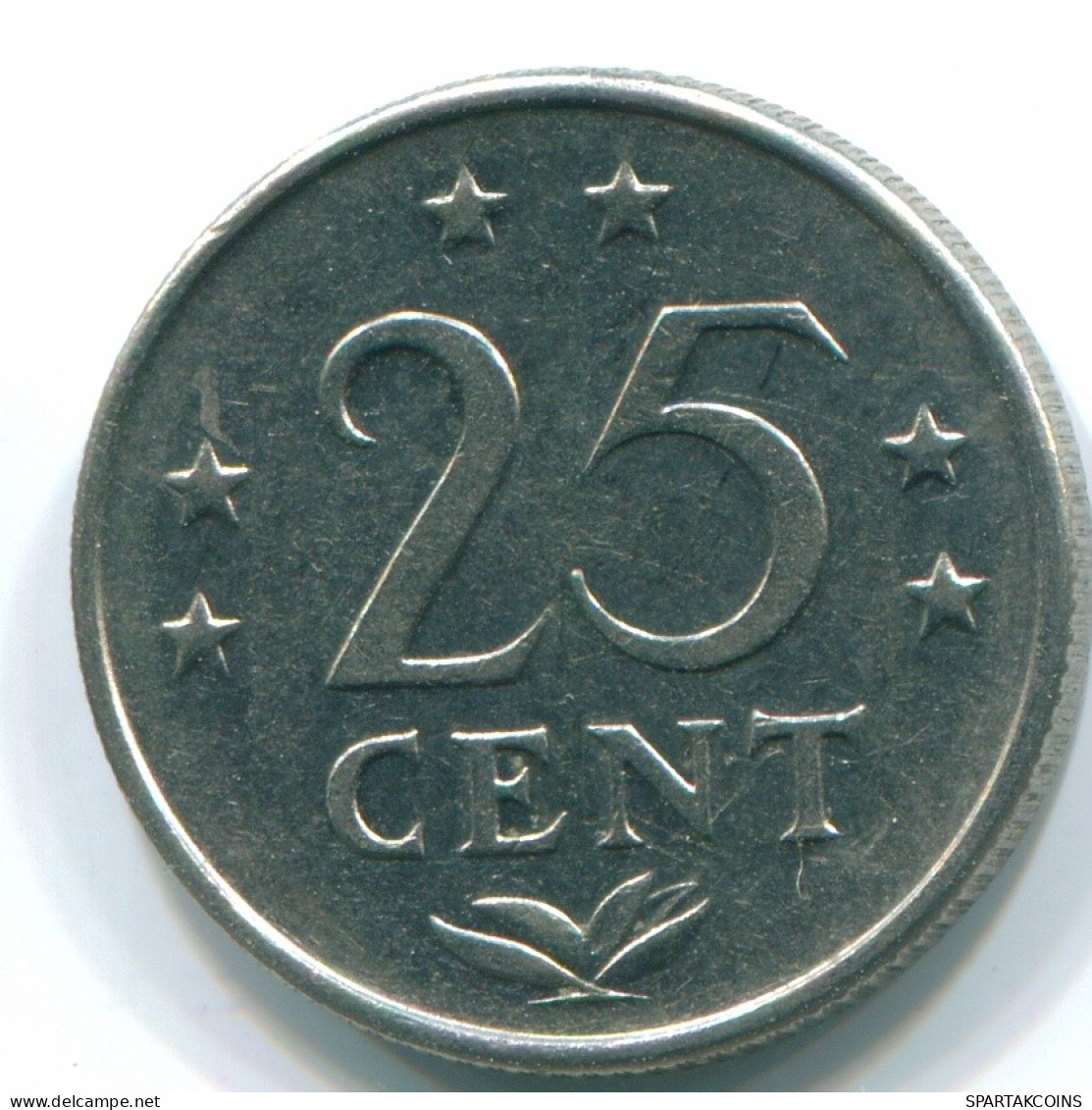 25 CENTS 1971 ANTILLAS NEERLANDESAS Nickel Colonial Moneda #S11590.E.A - Antille Olandesi