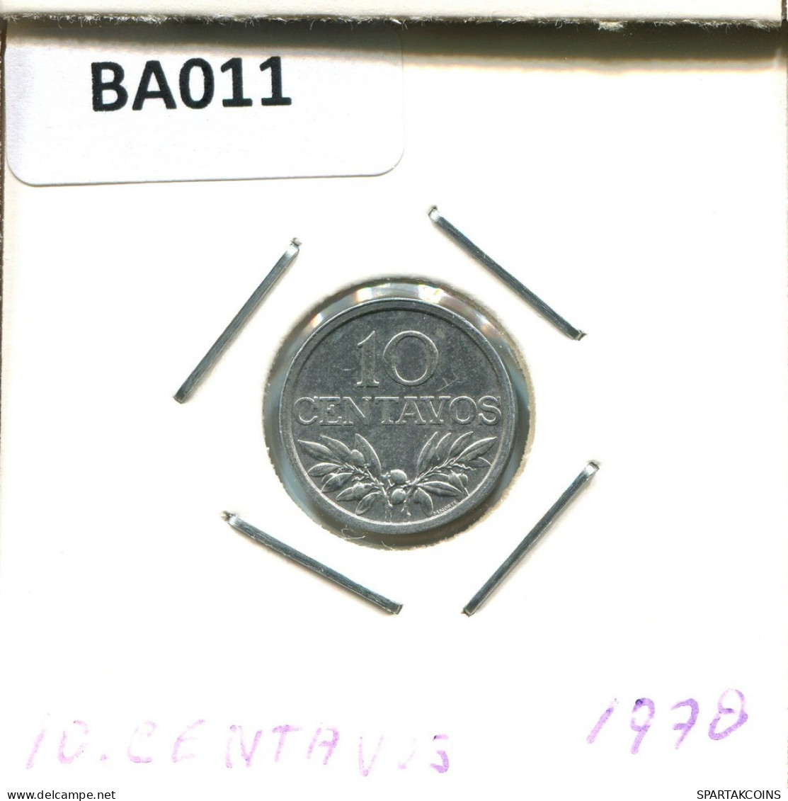 10 CENTAVOS 1978 PORTUGAL Moneda #BA011.E.A - Portogallo