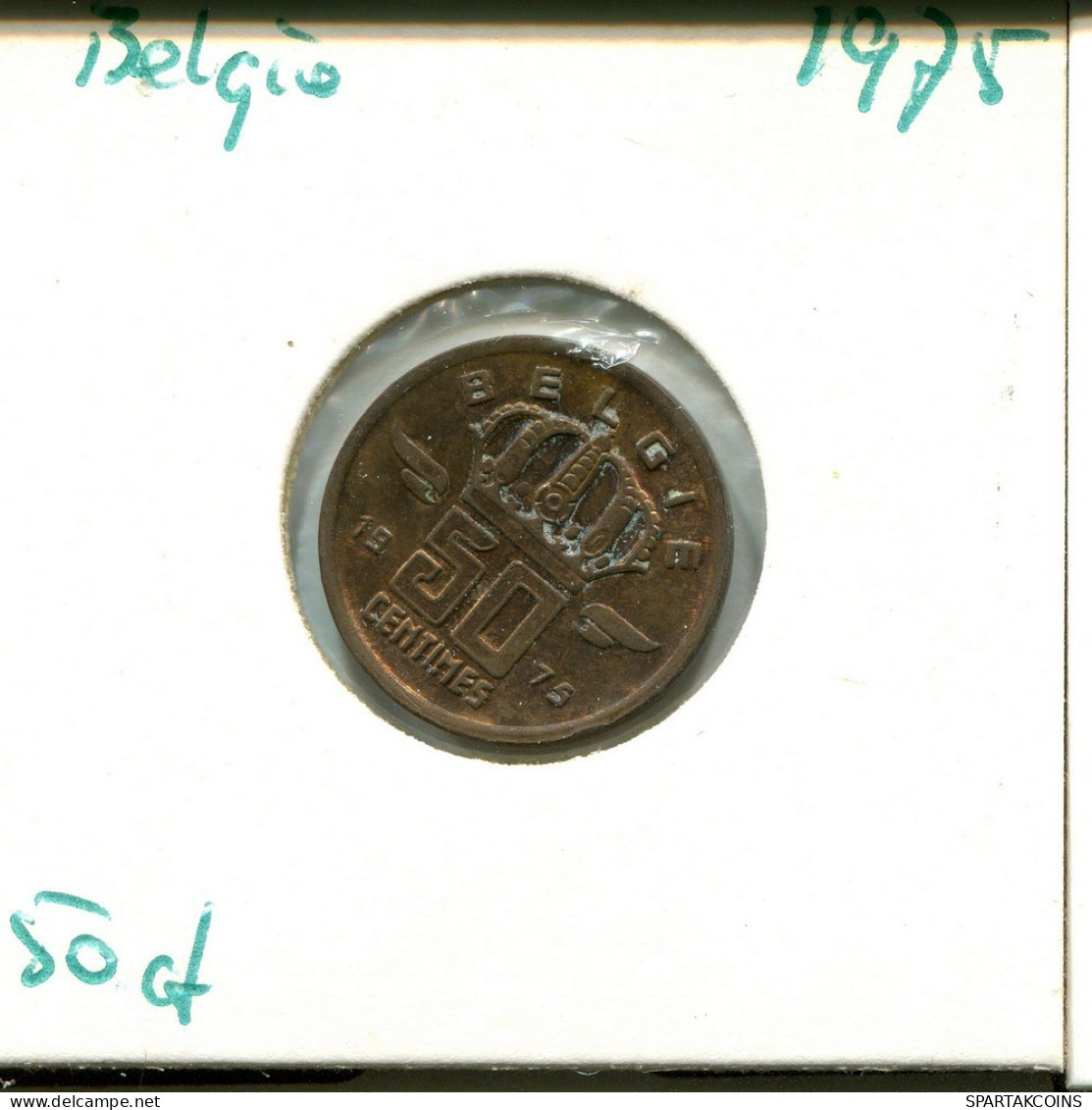 50 CENTIMES 1975 DUTCH Text BELGIQUE BELGIUM Pièce #AU607.F.A - 50 Cent