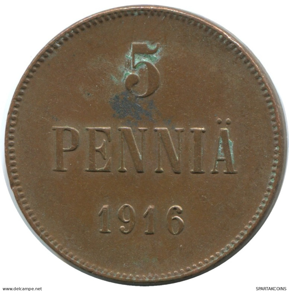 5 PENNIA 1916 FINLANDIA FINLAND Moneda RUSIA RUSSIA EMPIRE #AB184.5.E.A - Finlande