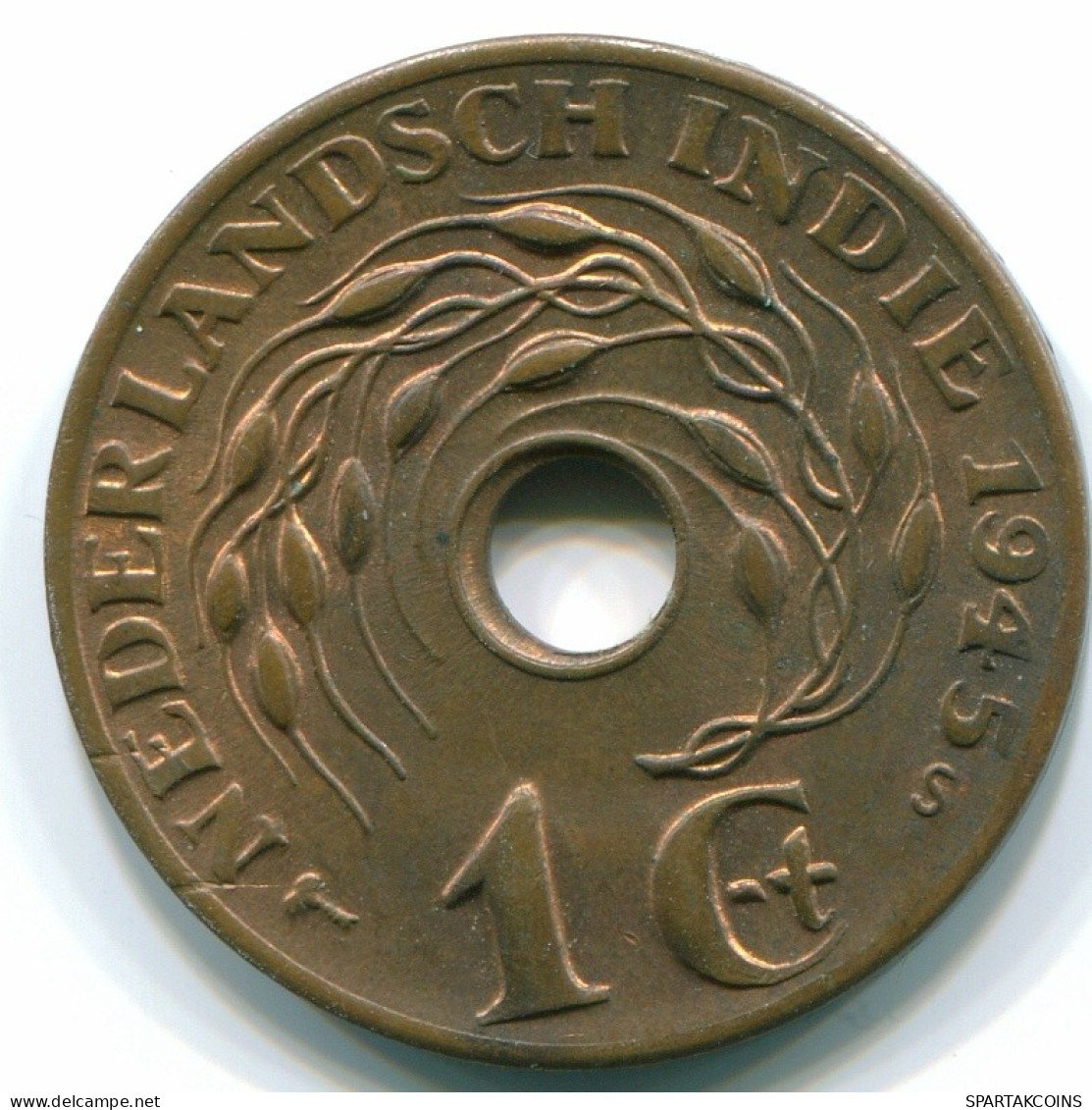 1 CENT 1945 S NETHERLANDS EAST INDIES INDONESIA Bronze Colonial Coin #S10442.U.A - Niederländisch-Indien