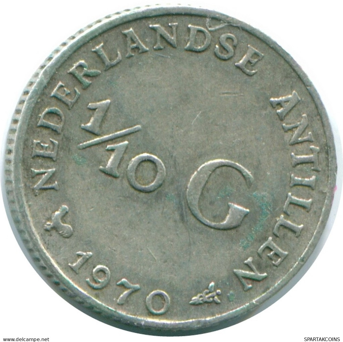 1/10 GULDEN 1970 NIEDERLÄNDISCHE ANTILLEN SILBER Koloniale Münze #NL13097.3.D.A - Antille Olandesi