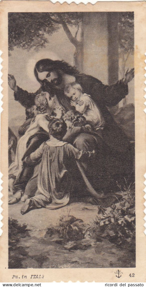 Santino Fustellato Ricordo Sacerdote Novello Padre Giovanni Clemente - Milano 1932 - Devotieprenten