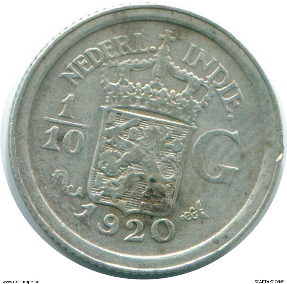 1/10 GULDEN 1920 NIEDERLANDE OSTINDIEN SILBER Koloniale Münze #NL13352.3.D.A - Niederländisch-Indien