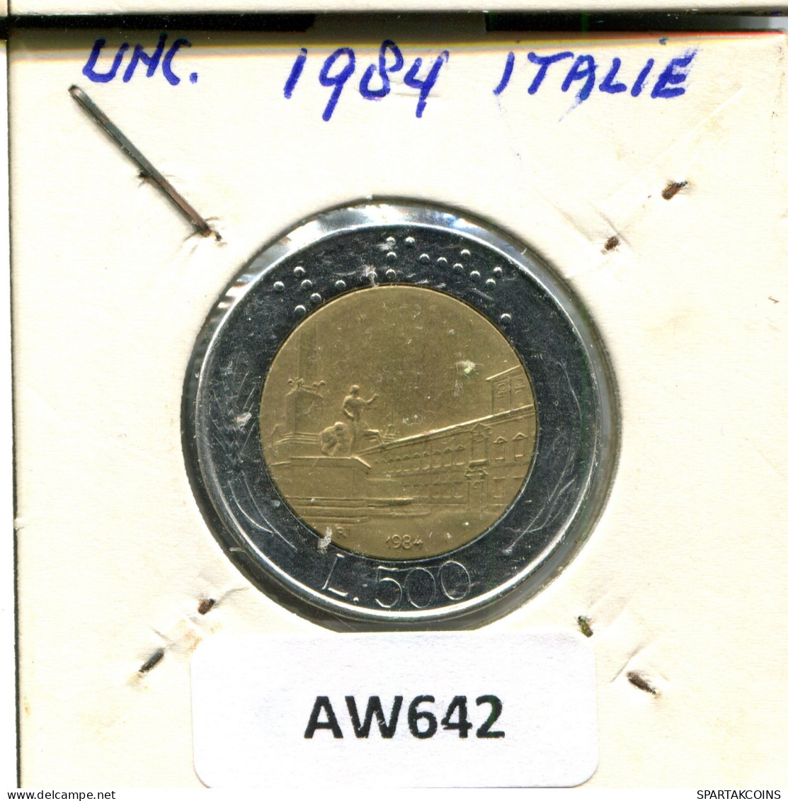 500 LIRE 1984 ITALIE ITALY Pièce BIMETALLIC #AW642.F.A - 500 Lire