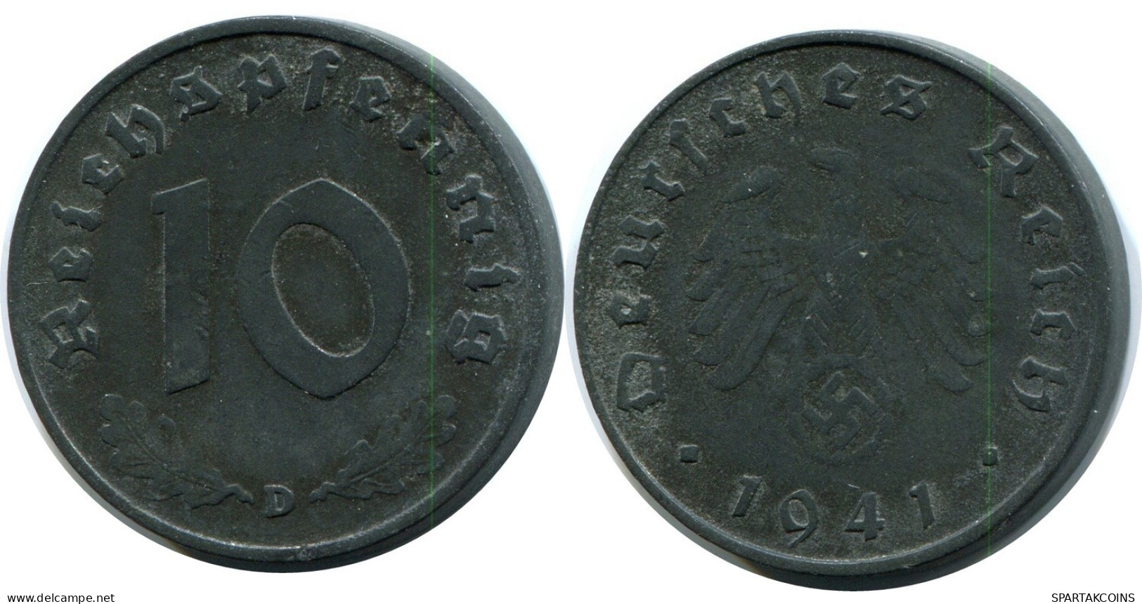 10 REICHSPFENNIG 1941 D GERMANY Coin #AX567.U.A - 10 Reichspfennig