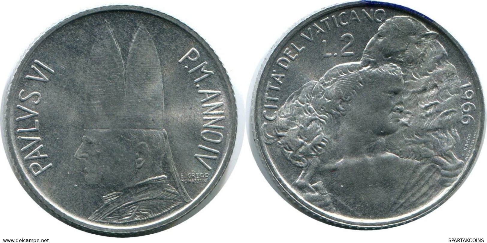 2 LIRE 1966 VATICAN Pièce Paul VI (1963-1978) #AH374.13.F.A - Vatican