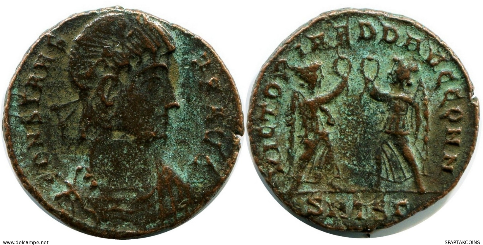 CONSTANS MINTED IN THESSALONICA FOUND IN IHNASYAH HOARD EGYPT #ANC11895.14.E.A - L'Empire Chrétien (307 à 363)