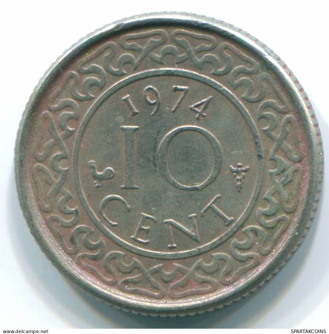 10 CENTS 1974 SURINAME Netherlands Nickel Colonial Coin #S13283.U.A - Suriname 1975 - ...