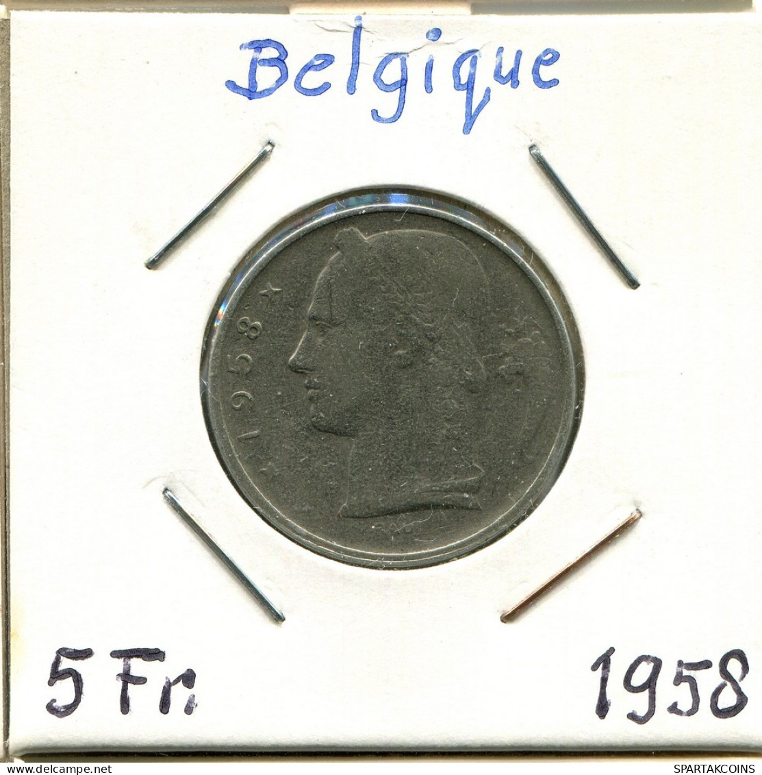 5 FRANCS 1958 Französisch Text BELGIEN BELGIUM Münze #BA581.D.A - 5 Francs