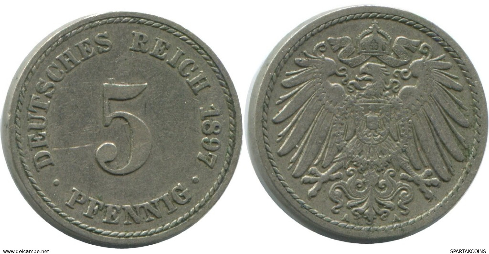 5 PFENNIG 1897 A DEUTSCHLAND Münze GERMANY #AE704.D.A - 5 Pfennig