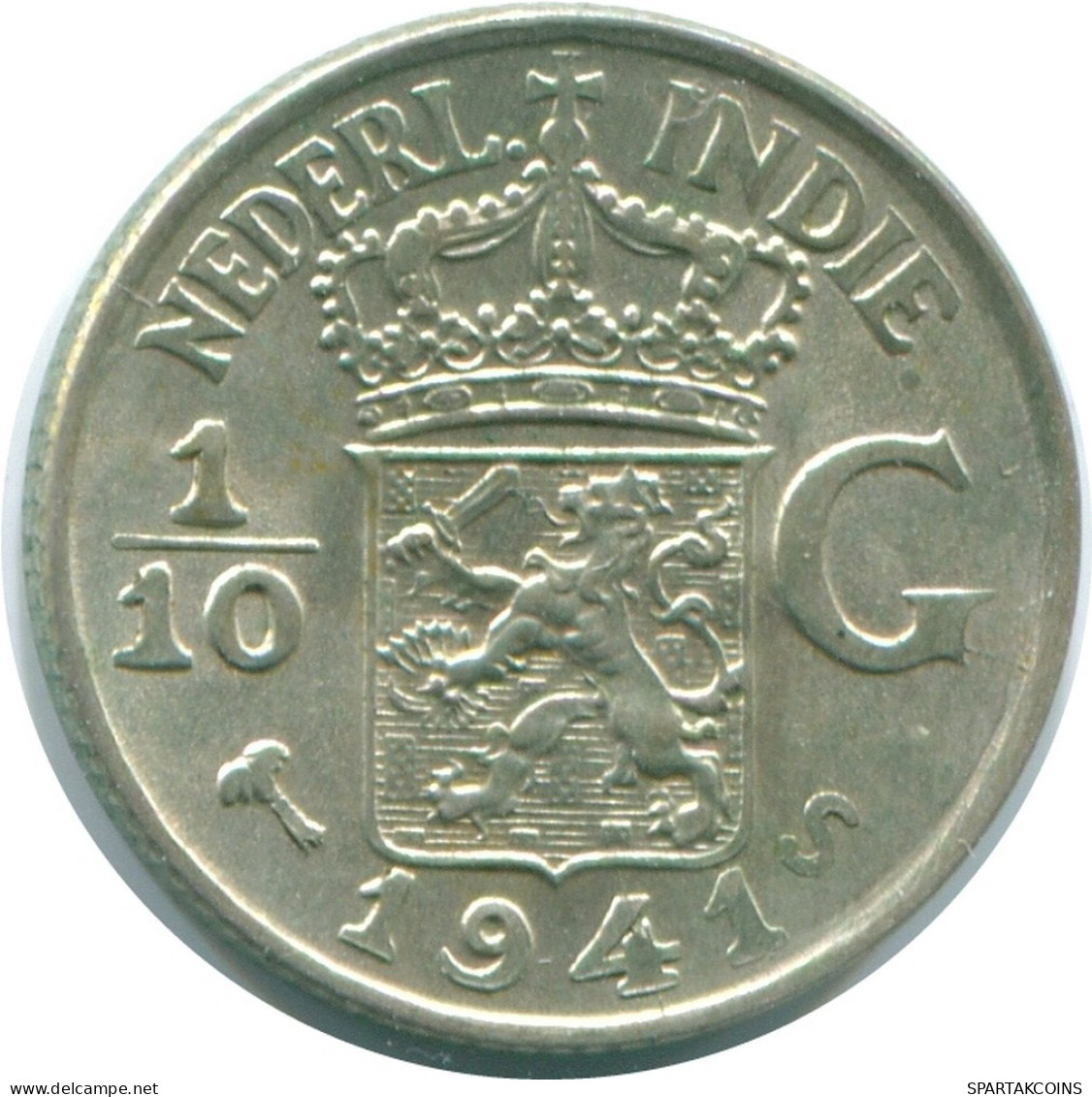 1/10 GULDEN 1941 S NETHERLANDS EAST INDIES SILVER Colonial Coin #NL13720.3.U.A - Indes Neerlandesas