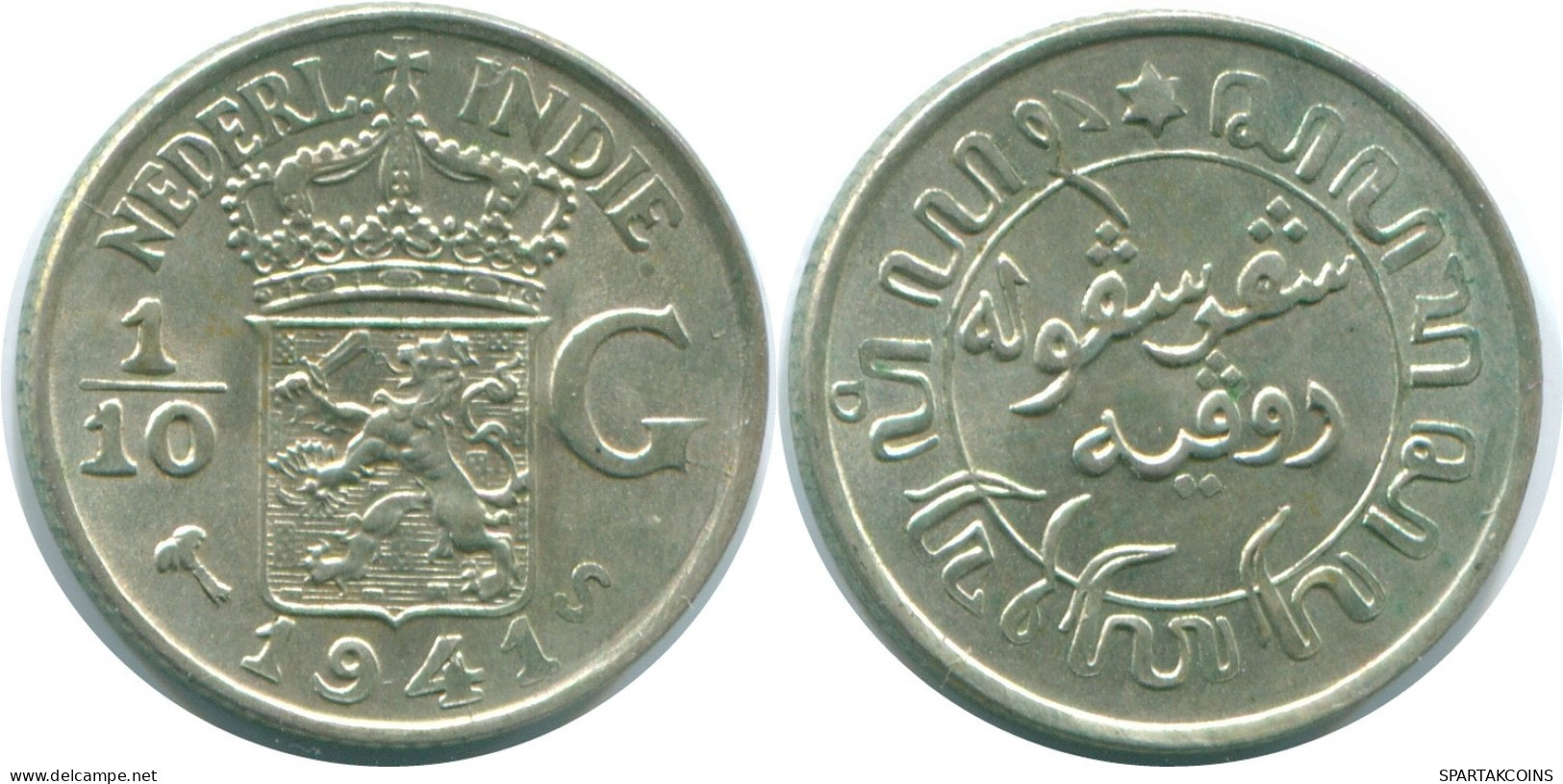 1/10 GULDEN 1941 S NETHERLANDS EAST INDIES SILVER Colonial Coin #NL13720.3.U.A - Niederländisch-Indien