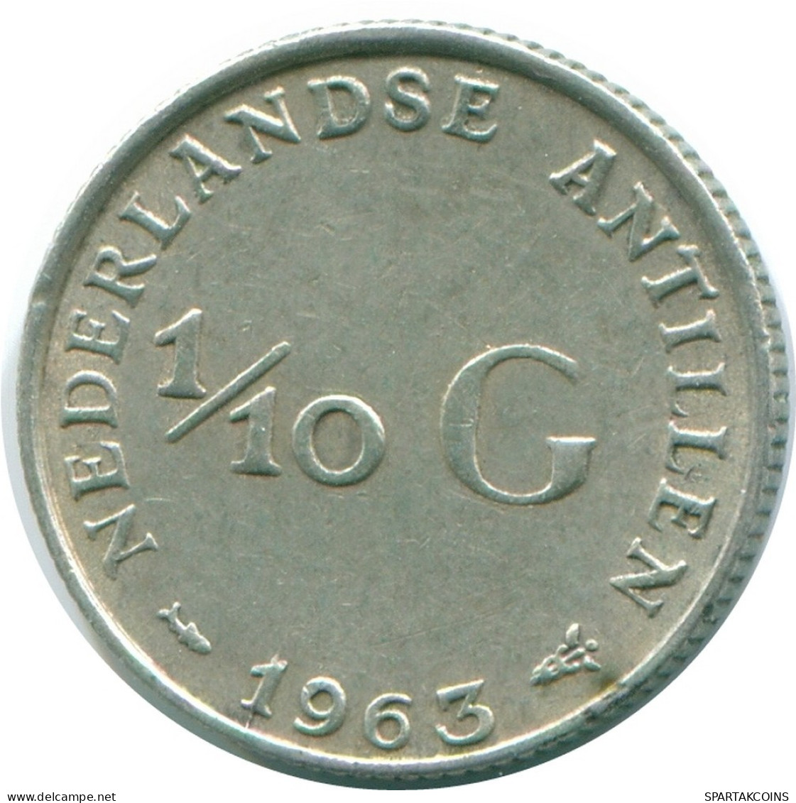 1/10 GULDEN 1963 NIEDERLÄNDISCHE ANTILLEN SILBER Koloniale Münze #NL12525.3.D.A - Antillas Neerlandesas