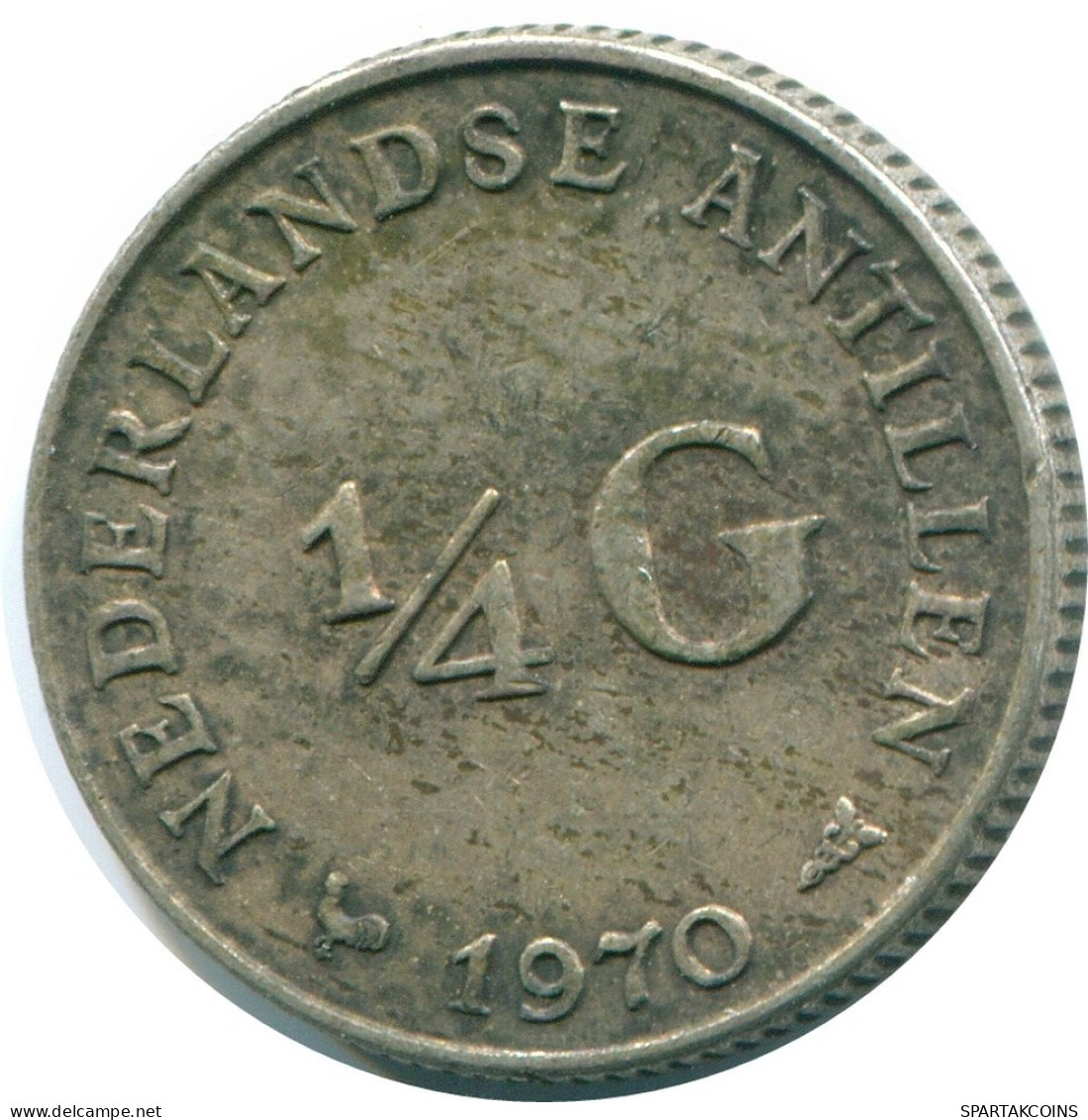 1/4 GULDEN 1970 ANTILLAS NEERLANDESAS PLATA Colonial Moneda #NL11706.4.E.A - Antilles Néerlandaises