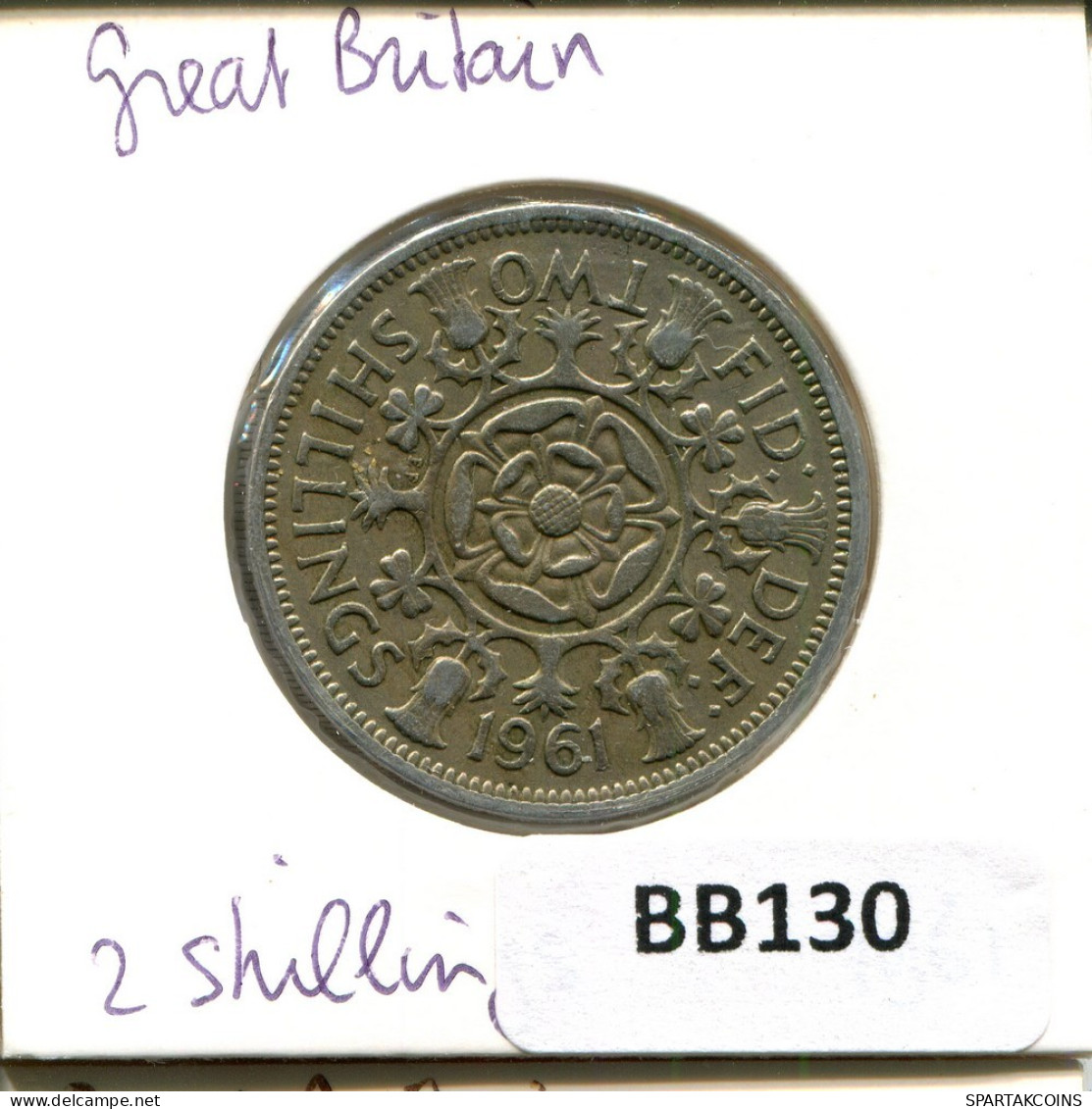 2 SHILLINGS 1961 UK GROßBRITANNIEN GREAT BRITAIN Münze #BB130.D.A - J. 1 Florin / 2 Shillings