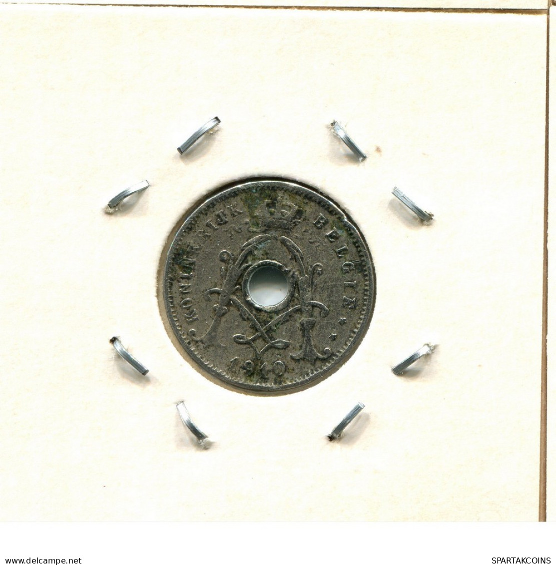 5 CENTIMES 1910 DUTCH Text BÉLGICA BELGIUM Moneda #BA244.E.A - 5 Cents