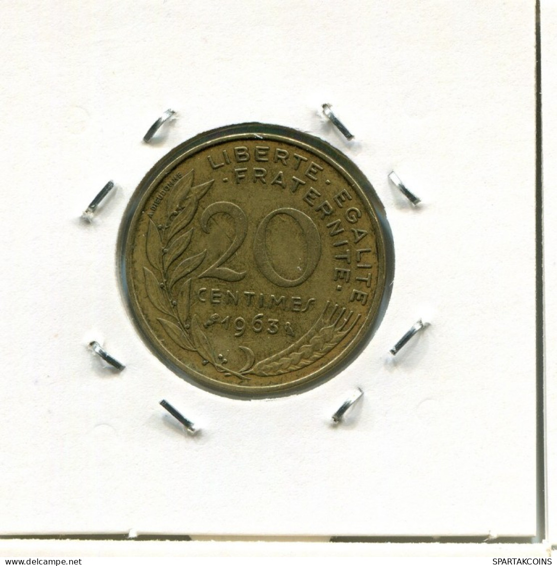 20 CENTIMES 1963 FRANKREICH FRANCE Französisch Münze #AN877.D.A - 20 Centimes