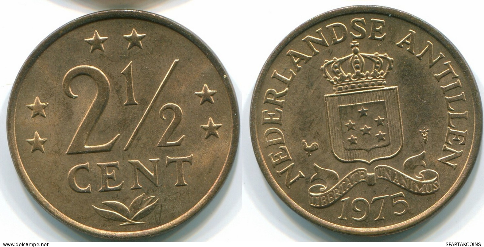 2 1/2 CENT 1975 ANTILLES NÉERLANDAISES Bronze Colonial Pièce #S10522.F.A - Netherlands Antilles