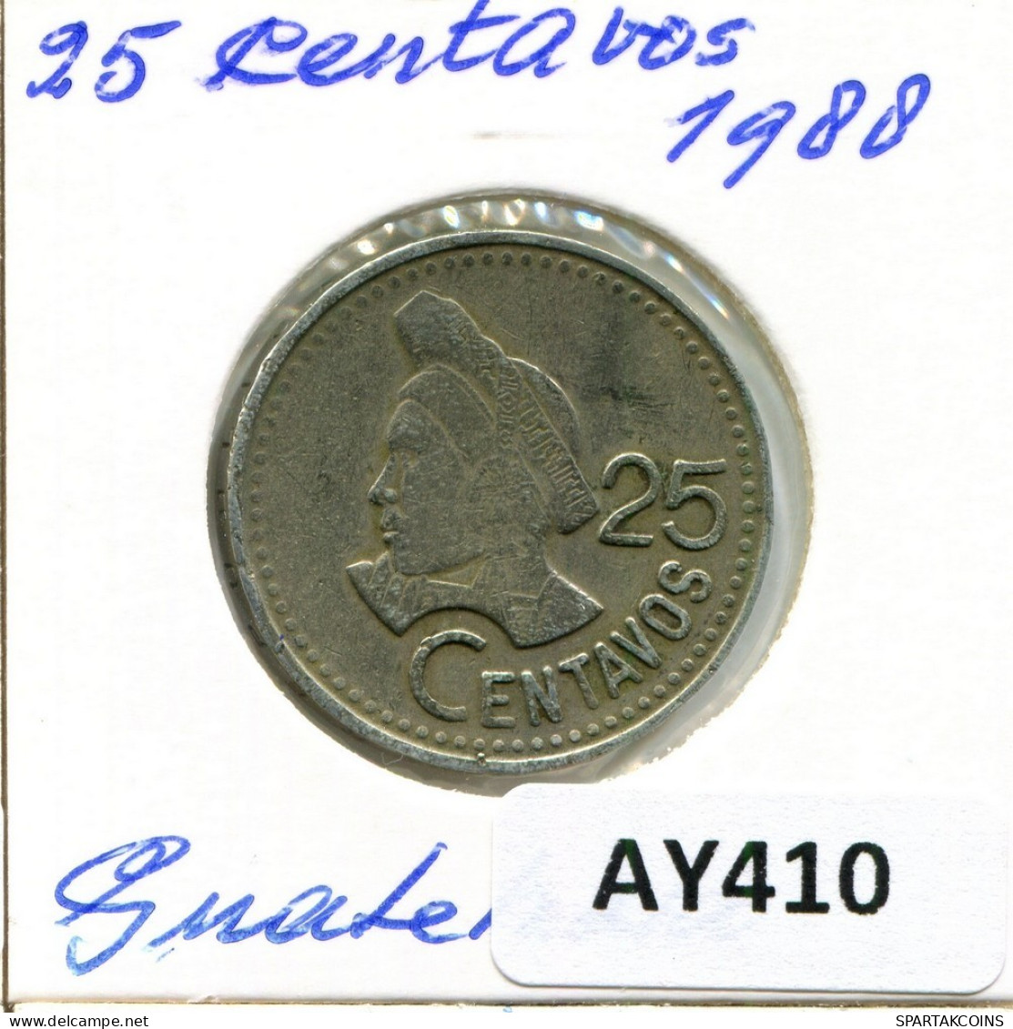 25 CENTAVOS 1988 GUATEMALA Coin #AY410.U.A - Guatemala