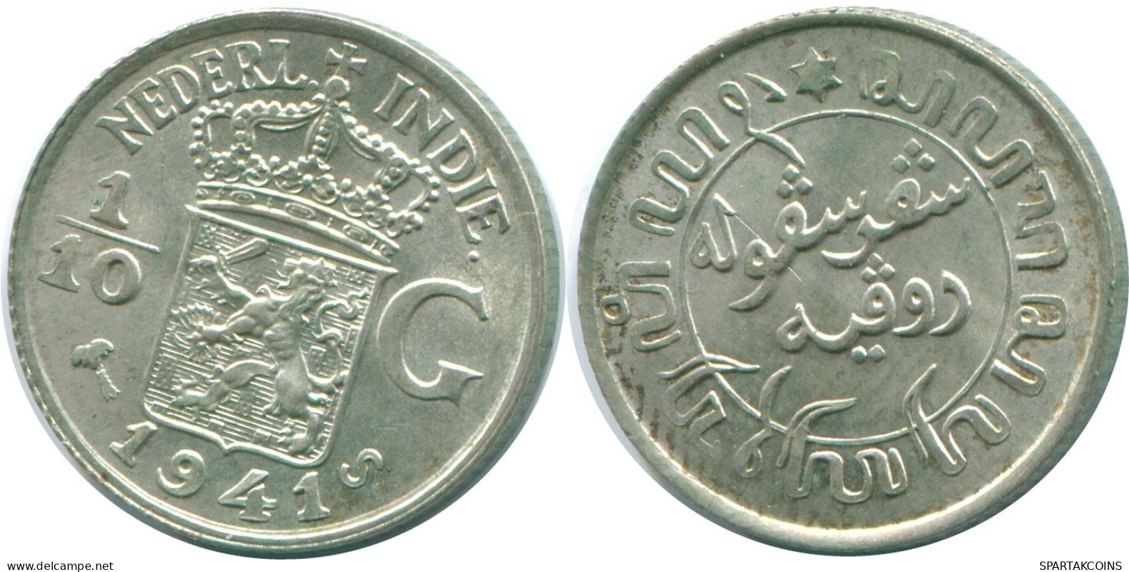 1/10 GULDEN 1941 S NETHERLANDS EAST INDIES SILVER Colonial Coin #NL13652.3.U.A - Dutch East Indies