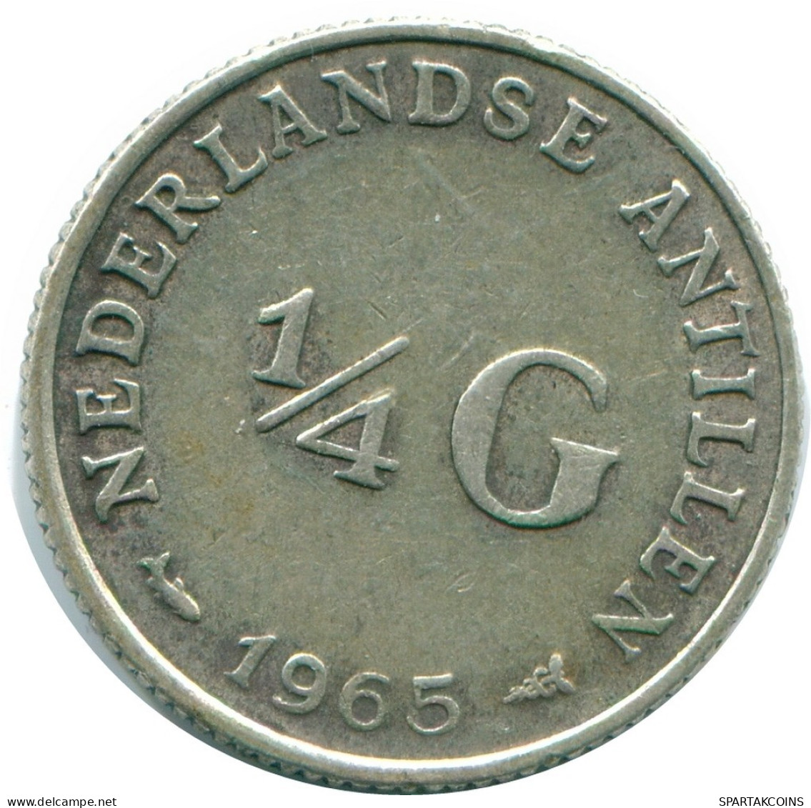1/4 GULDEN 1965 NETHERLANDS ANTILLES SILVER Colonial Coin #NL11356.4.U.A - Antilles Néerlandaises