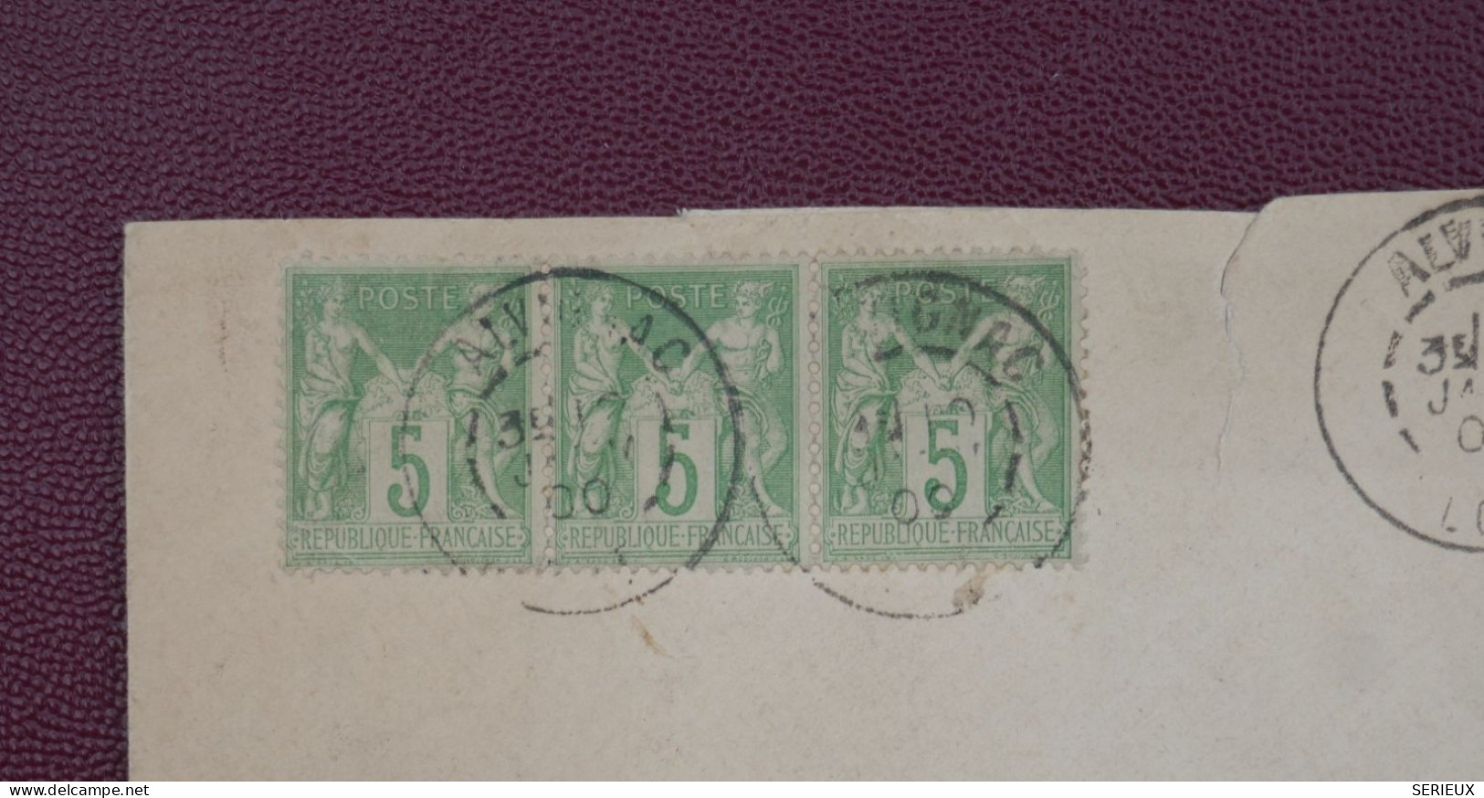 FRANCE BELLE  LETTRE  1900  ALVIGNAC A LA FOUILLOUSE  + BANDE SAGE 5C +AFF. INTERESSANT . DP8 - 1877-1920: Semi Modern Period