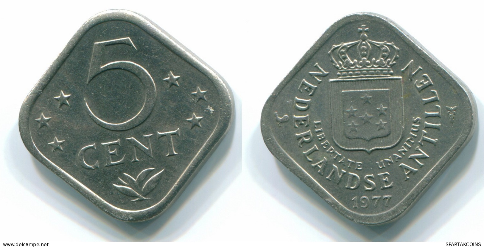 5 CENTS 1977 NIEDERLÄNDISCHE ANTILLEN Nickel Koloniale Münze #S12275.D.A - Antillas Neerlandesas