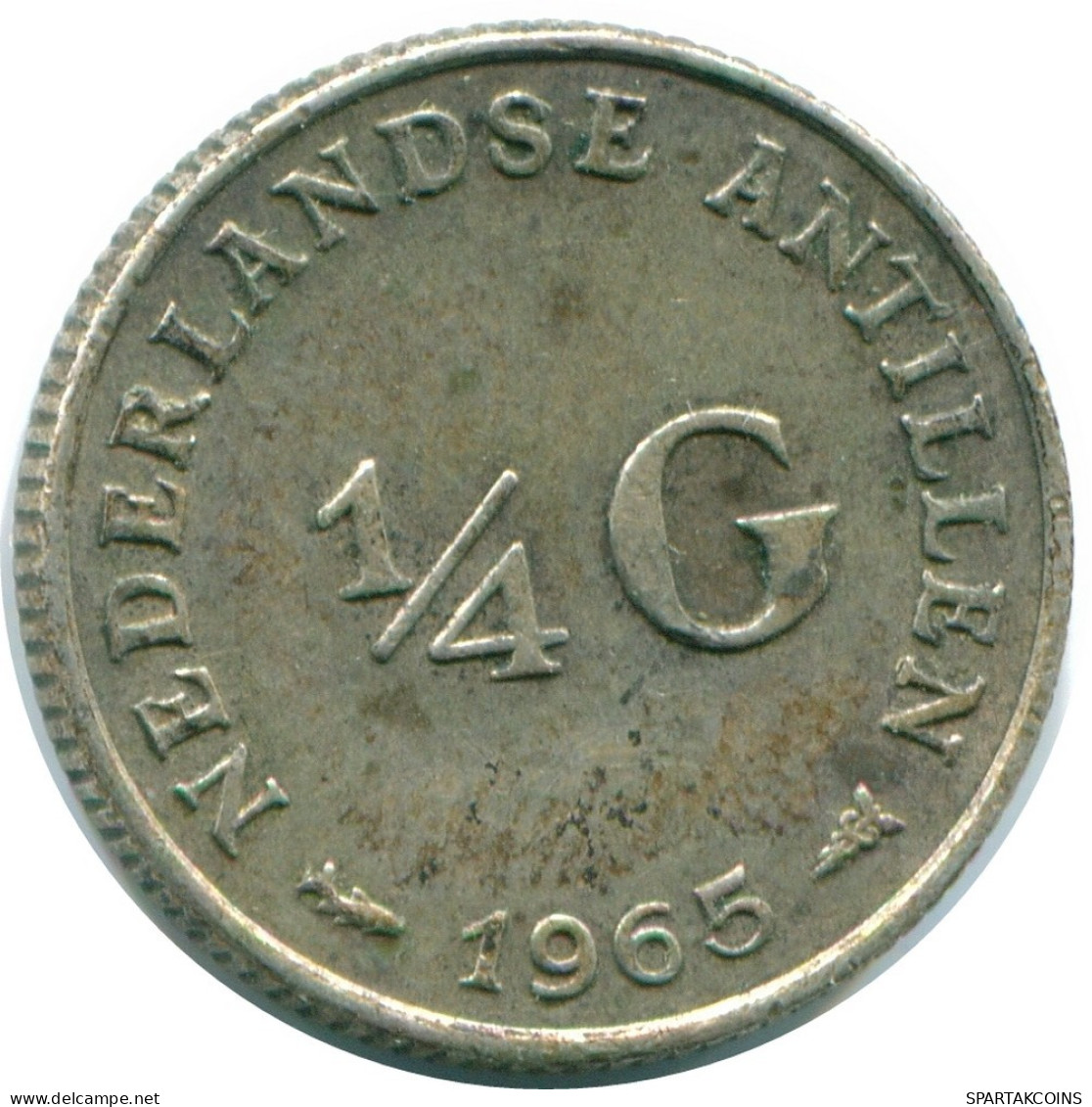1/4 GULDEN 1965 NIEDERLÄNDISCHE ANTILLEN SILBER Koloniale Münze #NL11410.4.D.A - Antilles Néerlandaises