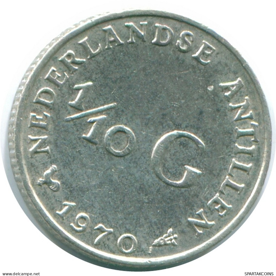 1/10 GULDEN 1970 NETHERLANDS ANTILLES SILVER Colonial Coin #NL13011.3.U.A - Netherlands Antilles