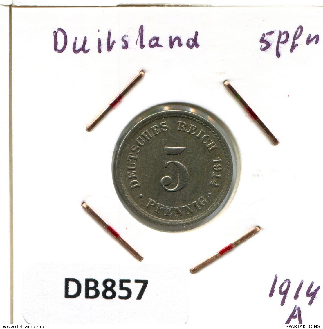 5 PFENNIG 1914 A GERMANY Coin #DB857.U.A - 5 Pfennig