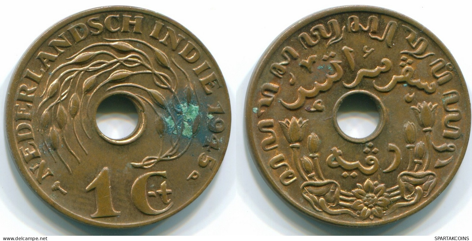 1 CENT 1945 P NIEDERLANDE OSTINDIEN INDONESISCH Koloniale Münze #S10401.D.A - Indes Neerlandesas