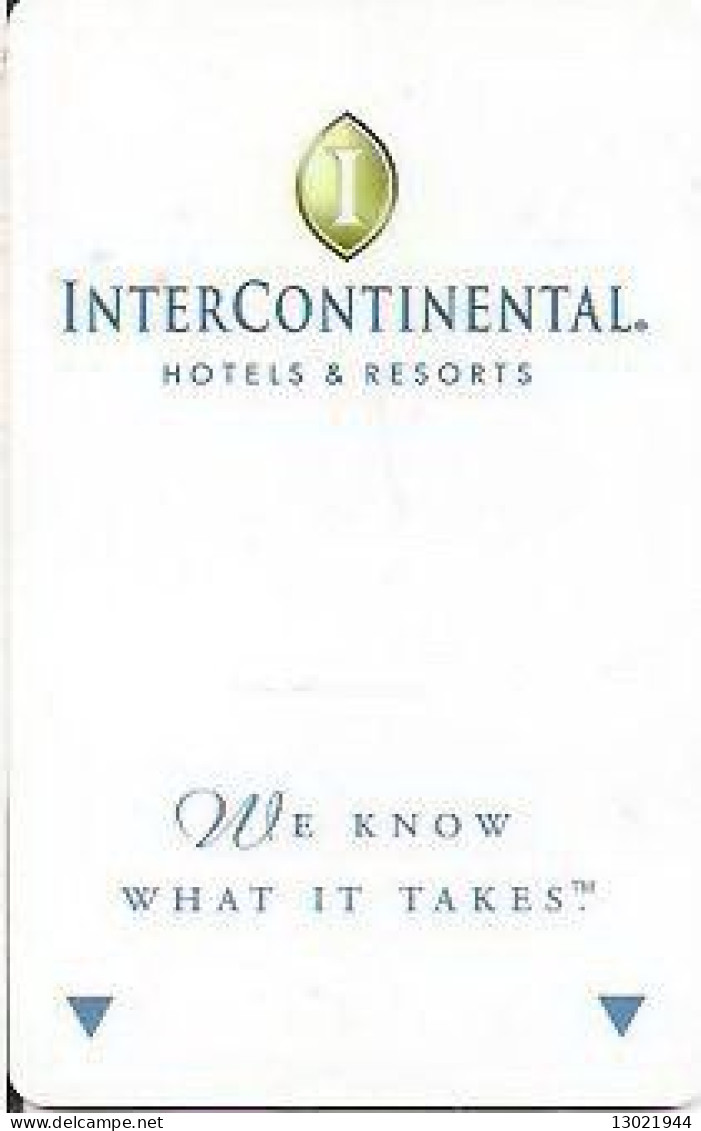 STATI UNITI  KEY HOTEL  InterContinental - We Know What It Takes. - Cartes D'hotel