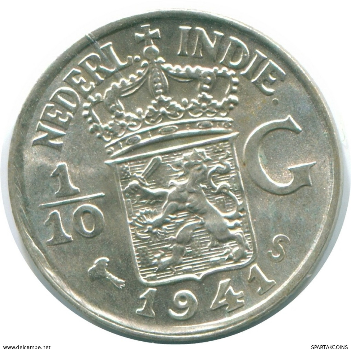 1/10 GULDEN 1941 S INDIAS ORIENTALES DE LOS PAÍSES BAJOS PLATA #NL13588.3.E.A - Indes Néerlandaises