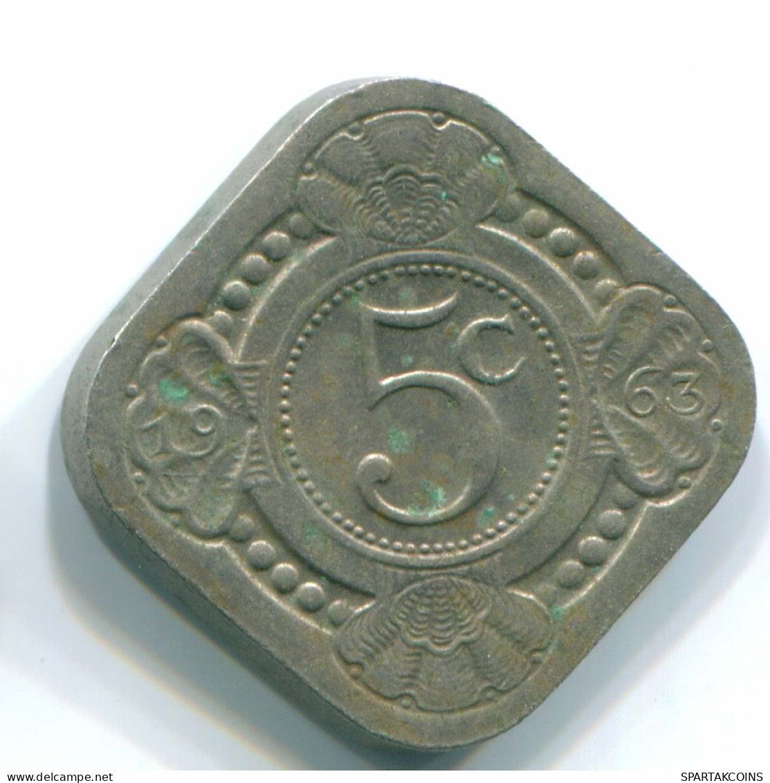 5 CENTS 1963 NIEDERLÄNDISCHE ANTILLEN Nickel Koloniale Münze #S12426.D.A - Antillas Neerlandesas