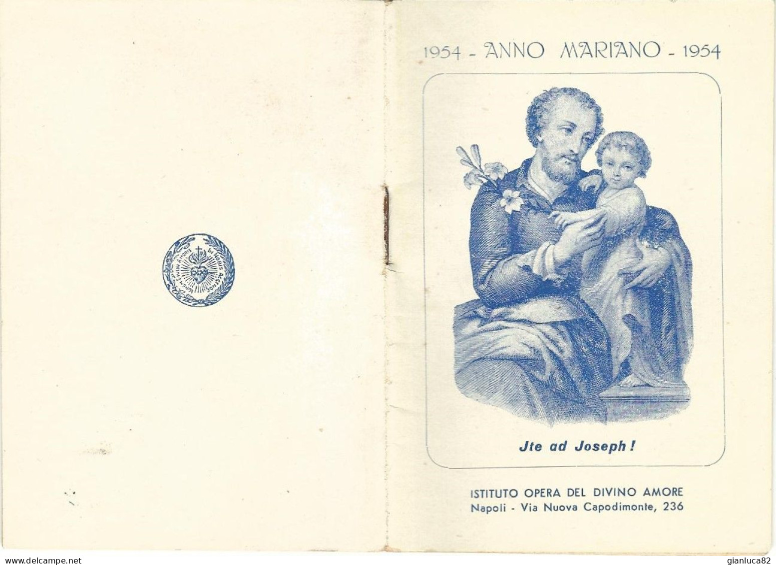 Lotto N.5 Calendarietti Jte Ad Joseph Opera Divino Amore Napoli 1953,1954,1963,1971,1972 Come Da Foto 12,0 X 8,5 Cm - Small : 1941-60