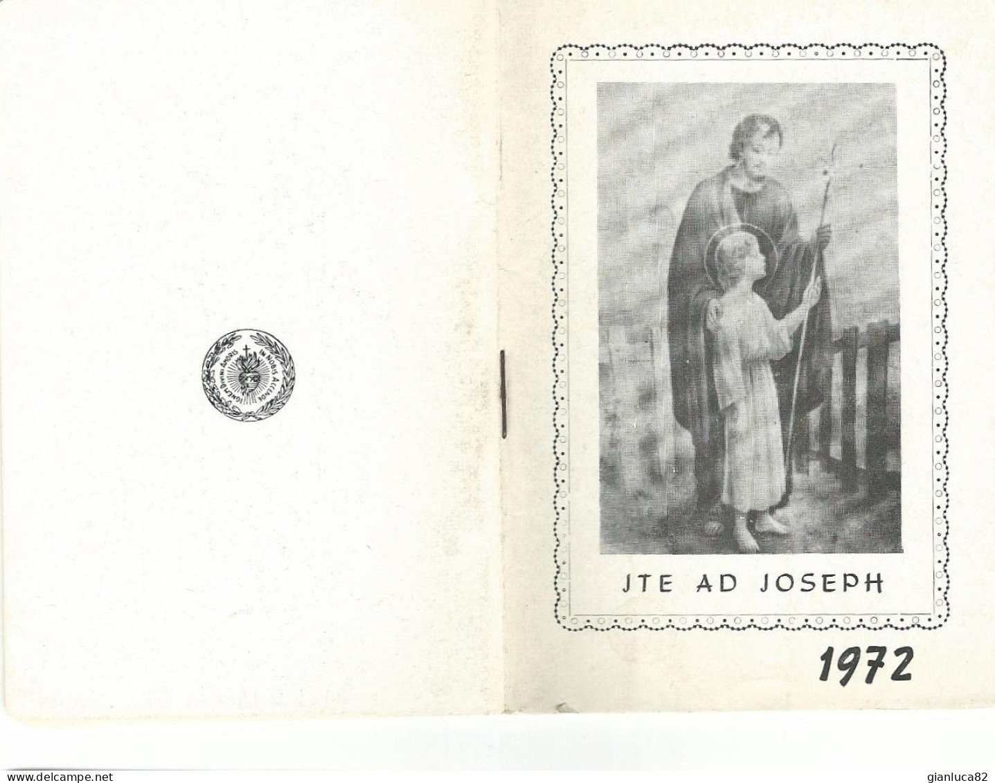 Lotto n.5 Calendarietti Jte ad Joseph Opera Divino Amore Napoli 1953,1954,1963,1971,1972 Come da foto 12,0 x 8,5 cm