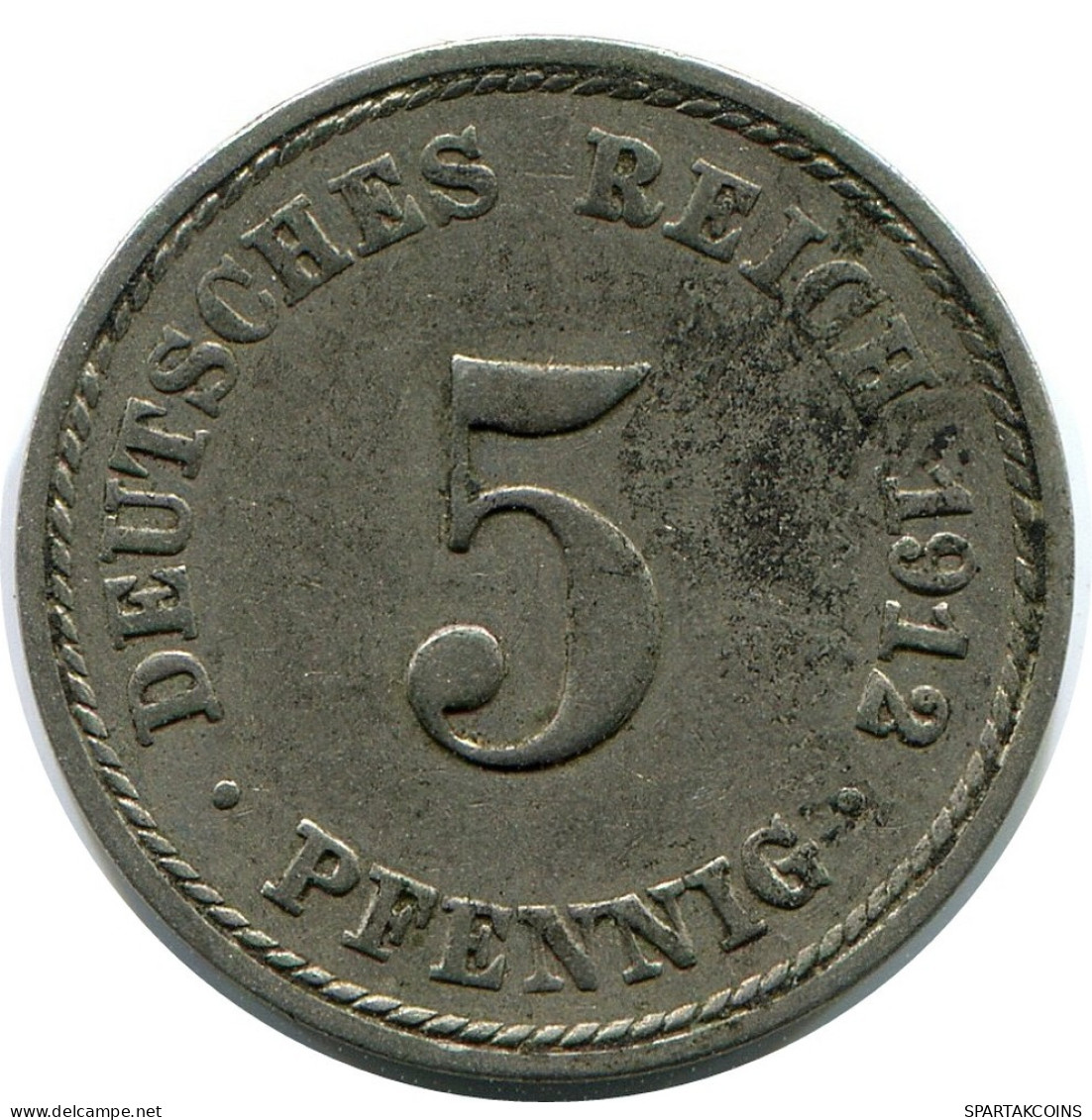 5 PFENNIG 1912 A GERMANY Coin #DB160.U.A - 5 Pfennig