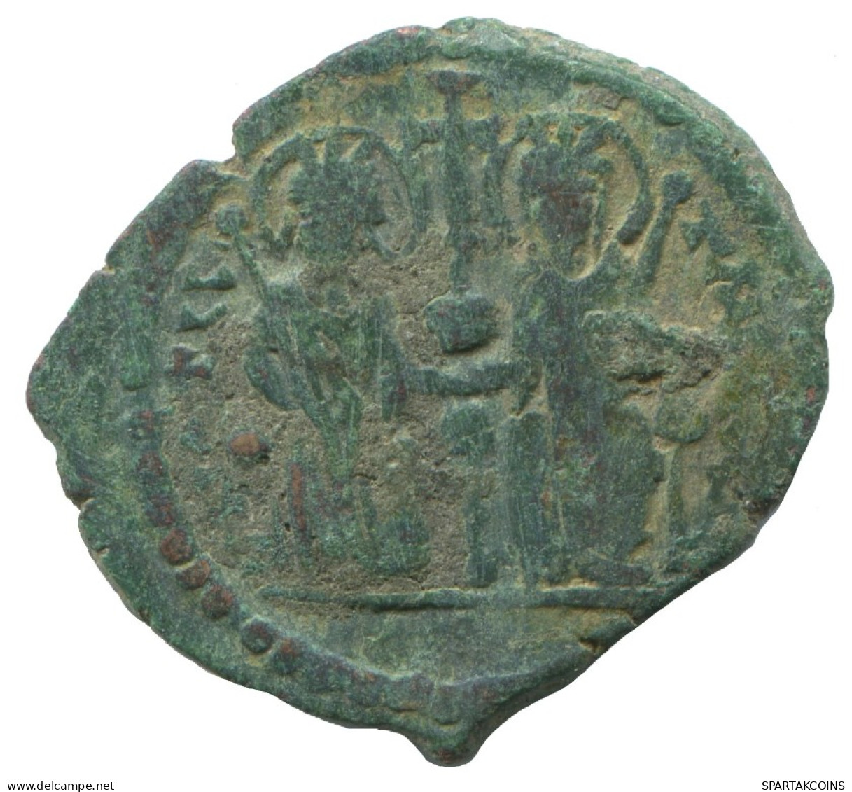 FLAVIUS JUSTINUS II 1/2 FOLLIS Ancient BYZANTINE Coin 6g/27mm #AA527.19.U.A - Byzantinische Münzen