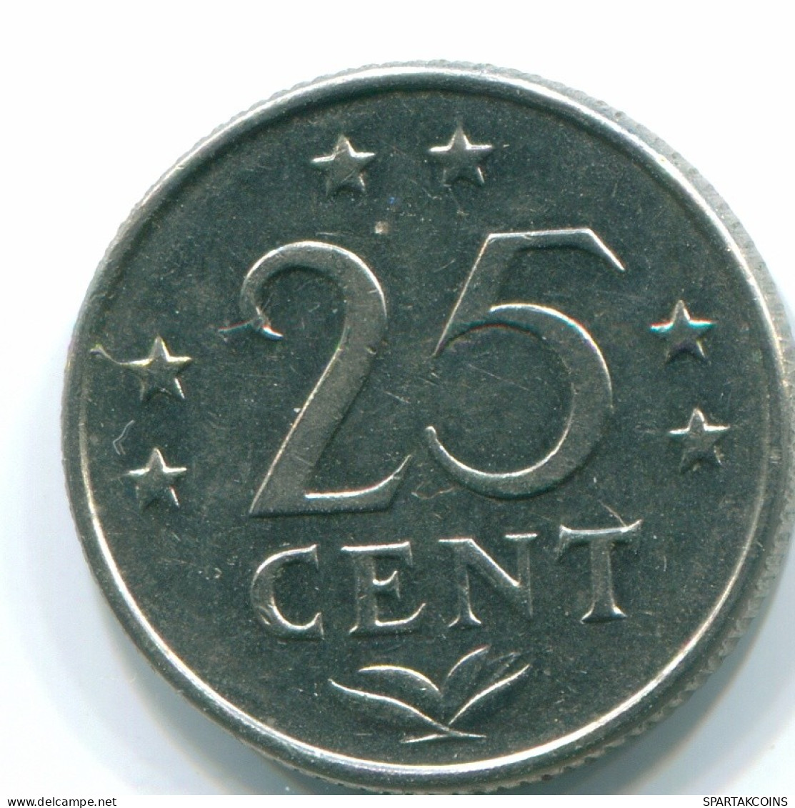 25 CENTS 1970 NETHERLANDS ANTILLES Nickel Colonial Coin #S11414.U.A - Antilles Néerlandaises