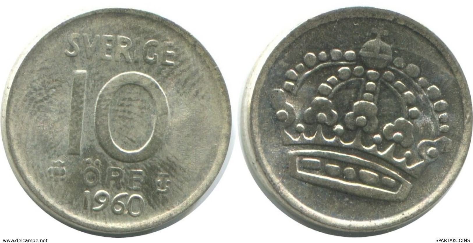 10 ORE 1960 SUÈDE SWEDEN ARGENT Pièce #AD107.2.F.A - Sweden