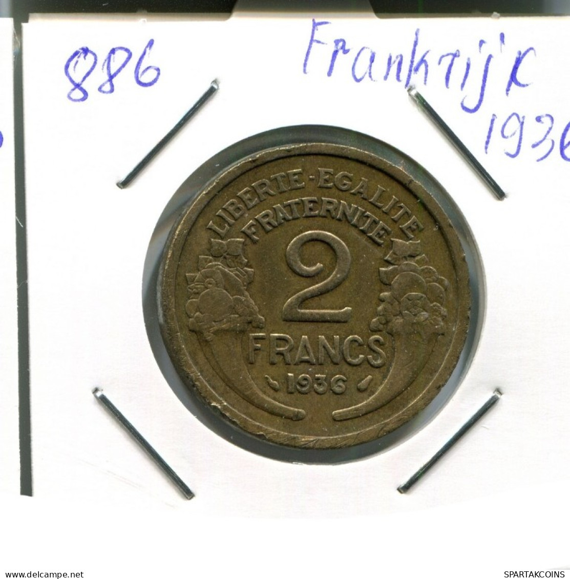 2 FRANCS 1936 FRANKREICH FRANCE Französisch Münze #AN339.D.A - 2 Francs